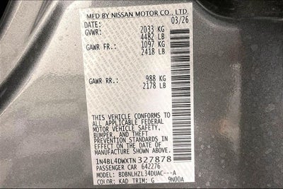 2026 Nissan Altima SV Special Edition