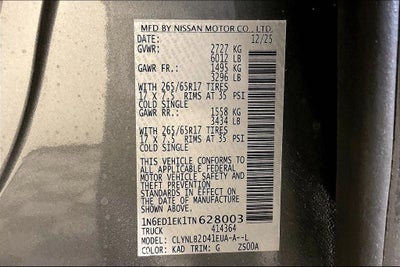 2026 Nissan Frontier Crew Cab SV