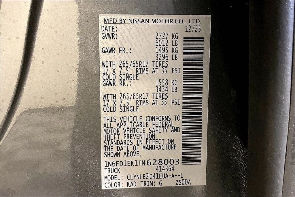 2026 Nissan Frontier Crew Cab SV