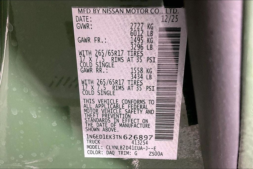 2026 Nissan Frontier Crew Cab SV