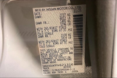 2026 Nissan Frontier Crew Cab SV