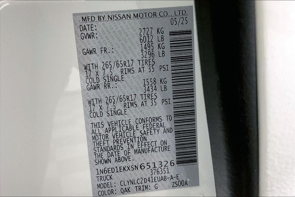 2025 Nissan Frontier Crew Cab SV