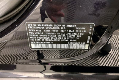 2018 Volkswagen Passat 3.6L V6 GT