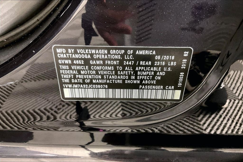 2018 Volkswagen Passat 3.6L V6 GT