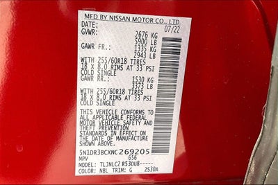 2022 Nissan Pathfinder SV