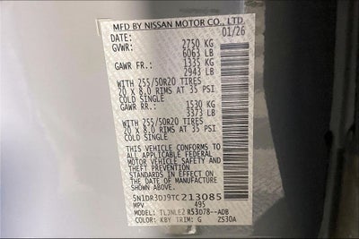 2026 Nissan Pathfinder Platinum