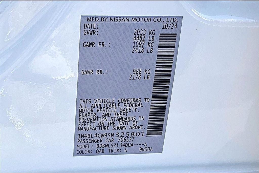 2025 Nissan Altima 2.5 SR