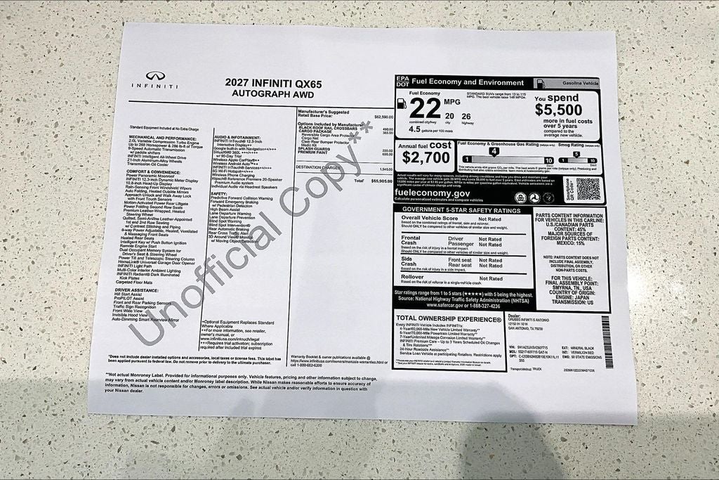 2027 INFINITI QX65 AUTOGRAPH