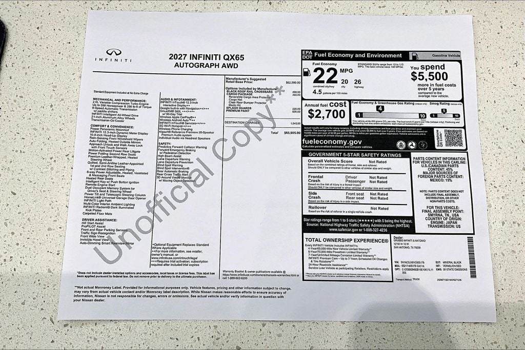 2027 INFINITI QX65 AUTOGRAPH