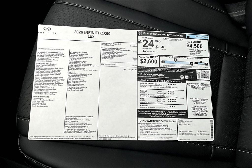 2026 INFINITI QX60 LUXE