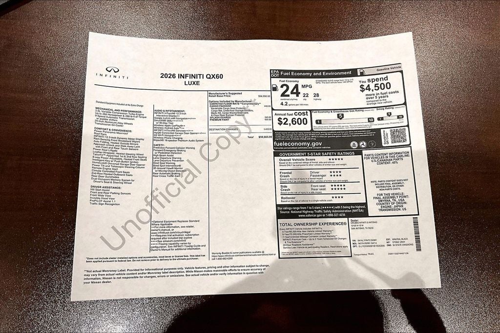 2026 INFINITI QX60 LUXE