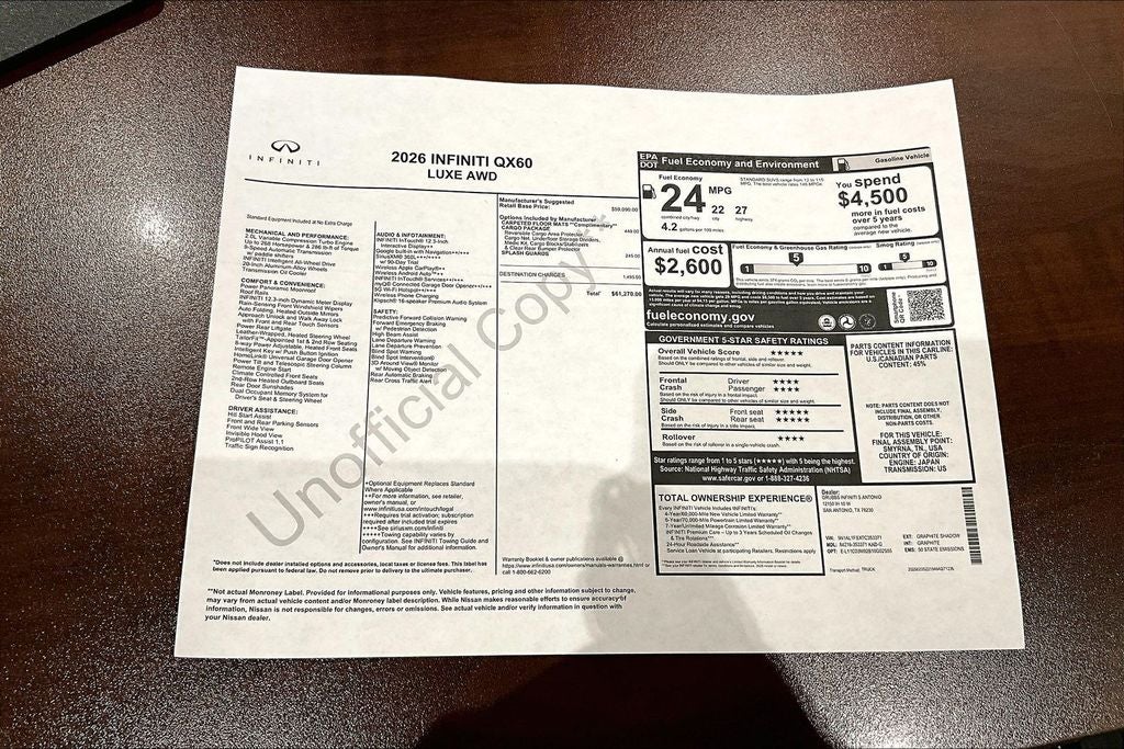 2026 INFINITI QX60 LUXE