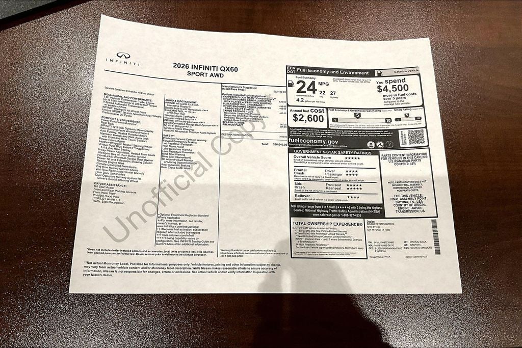 2026 INFINITI QX60 SPORT