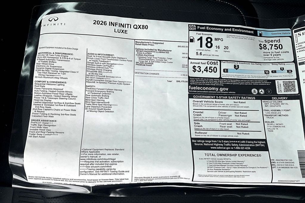 2026 INFINITI QX80 LUXE