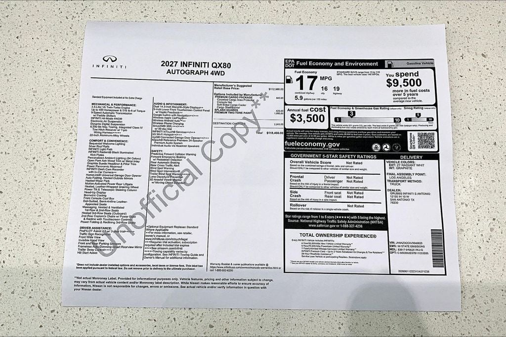 2027 INFINITI QX80 AUTOGRAPH