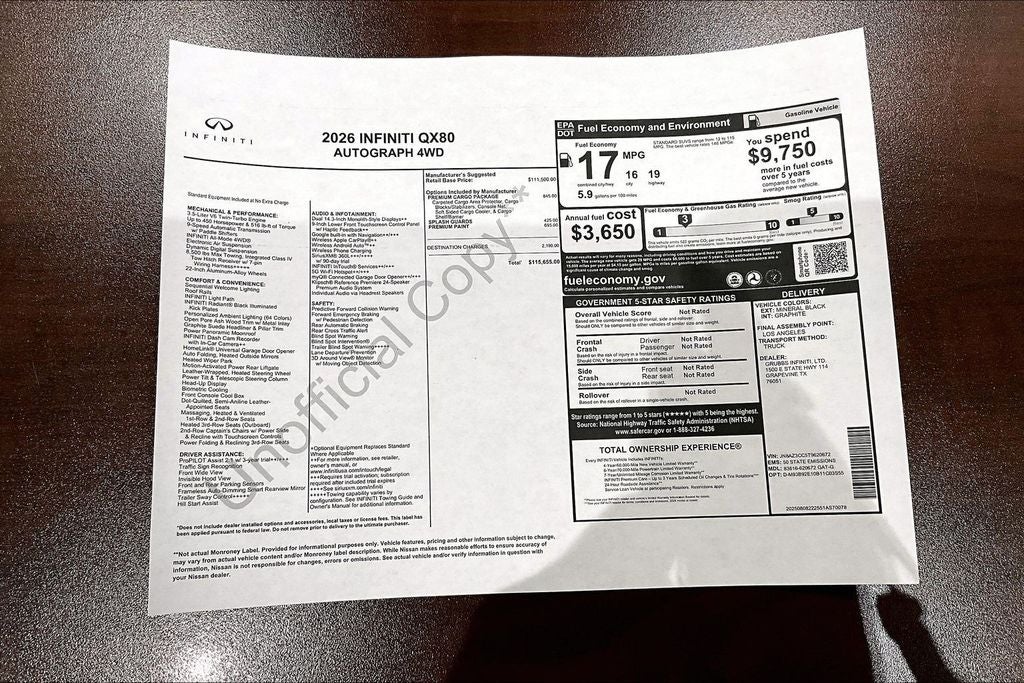 2026 INFINITI QX80 AUTOGRAPH