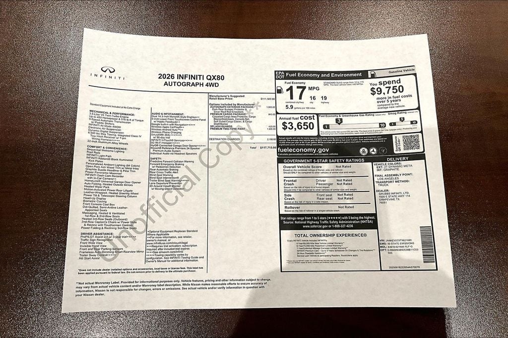 2026 INFINITI QX80 AUTOGRAPH