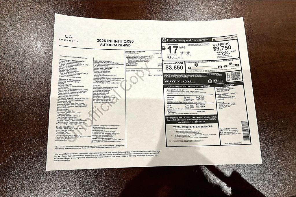 2026 INFINITI QX80 AUTOGRAPH