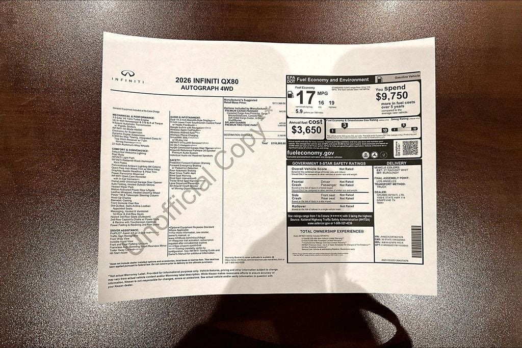 2026 INFINITI QX80 AUTOGRAPH
