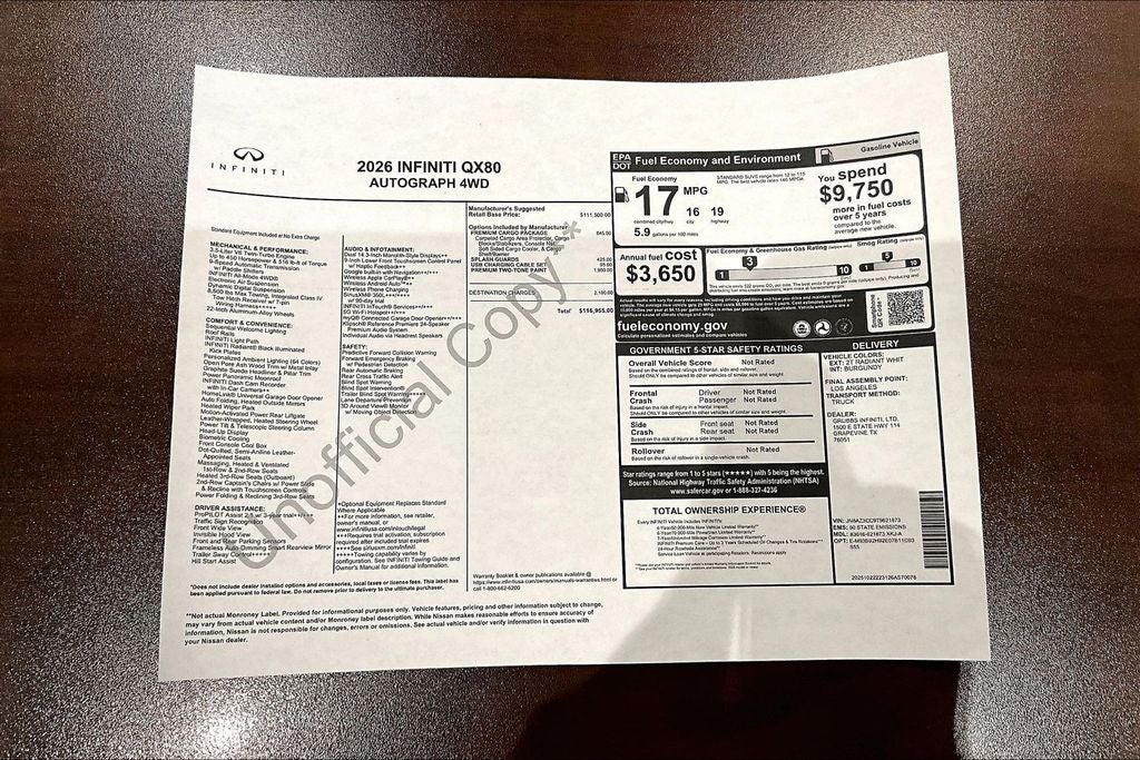 2026 INFINITI QX80 AUTOGRAPH
