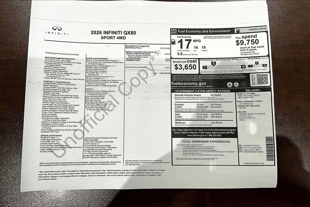 2026 INFINITI QX80 SPORT