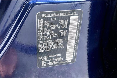 2025 INFINITI QX80 SENSORY