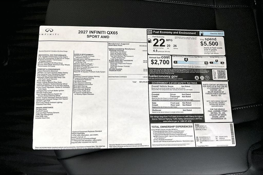 2027 INFINITI QX65 SPORT