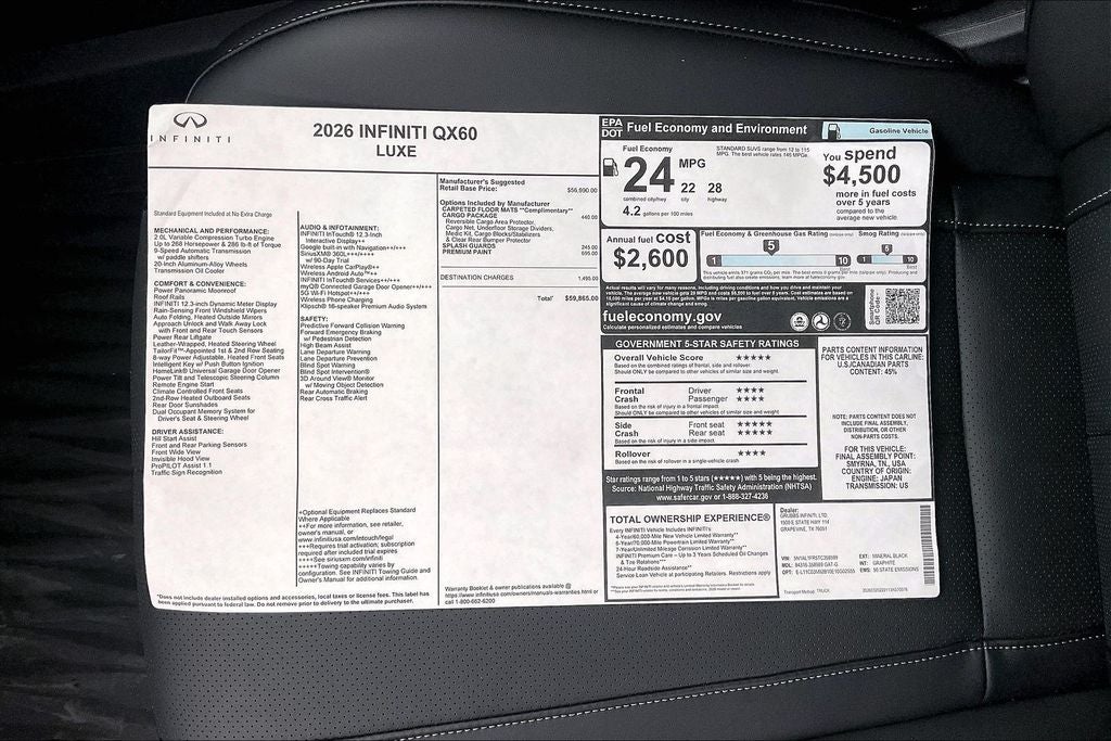 2026 INFINITI QX60 LUXE