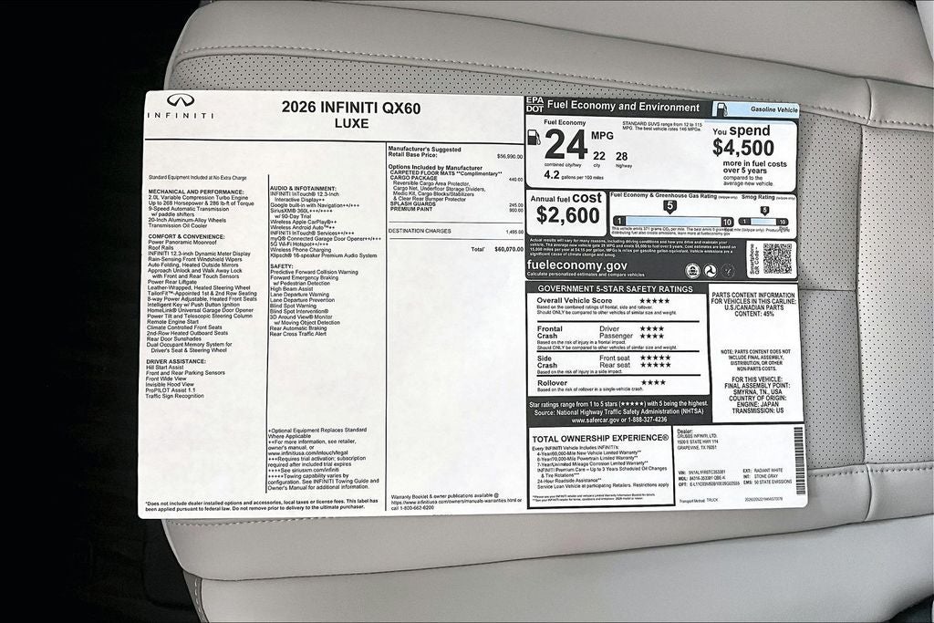 2026 INFINITI QX60 LUXE