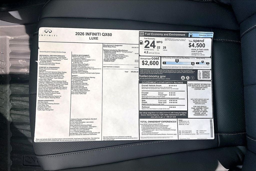 2026 INFINITI QX60 LUXE