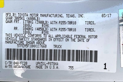 2017 Toyota Tundra SR5 4.6L V8