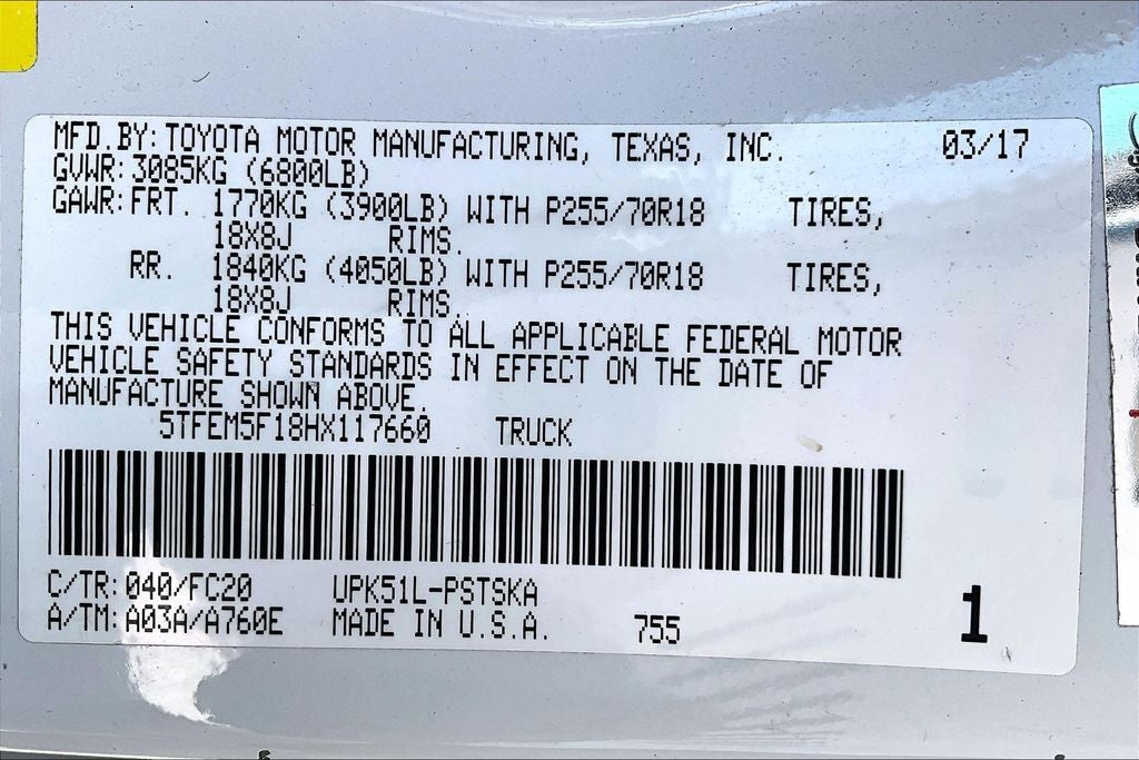 2017 Toyota Tundra SR5 4.6L V8