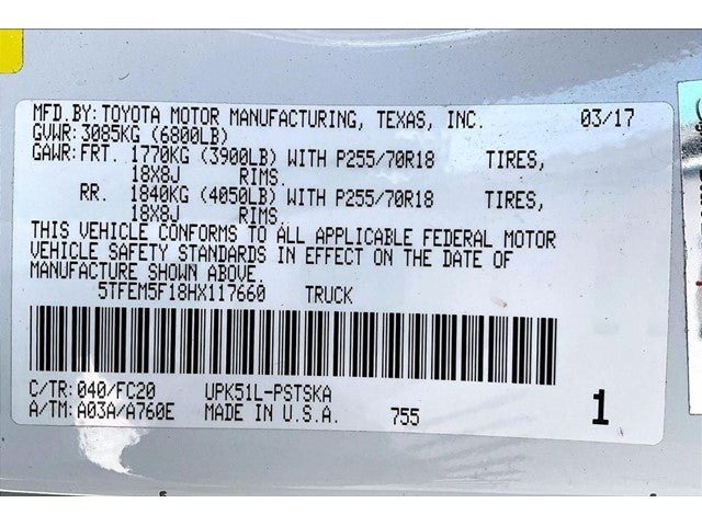 2017 Toyota Tundra SR5 4.6L V8