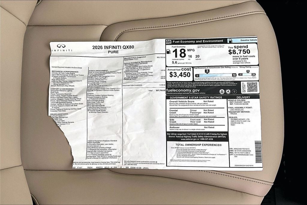 2026 INFINITI QX80 PURE