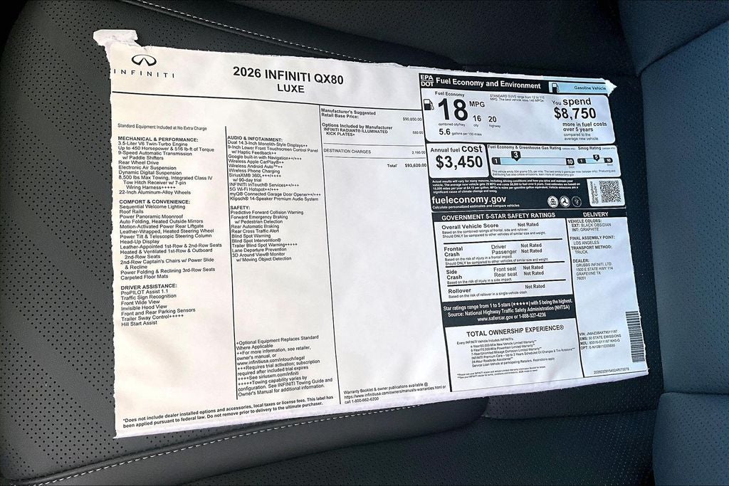2026 INFINITI QX80 LUXE