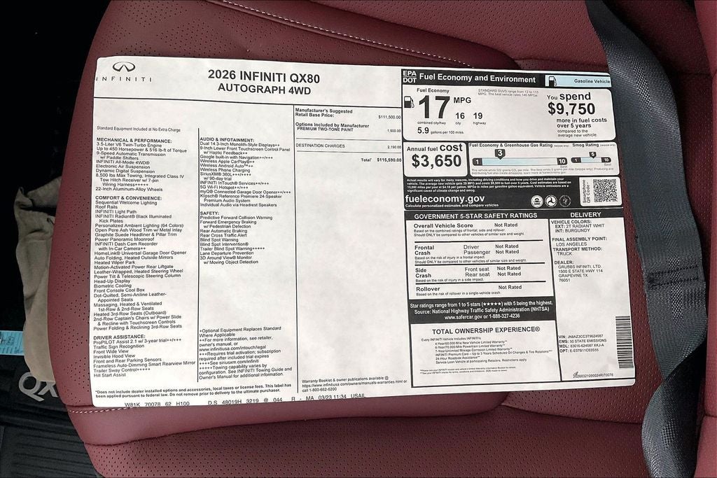 2026 INFINITI QX80 AUTOGRAPH