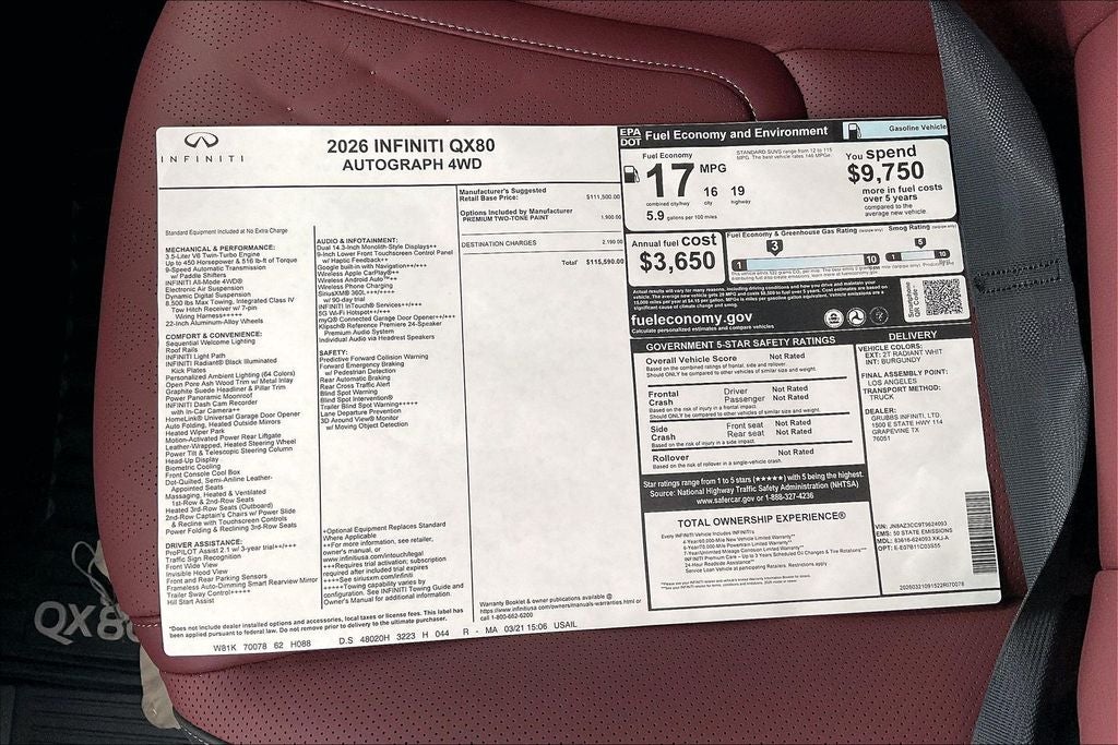 2026 INFINITI QX80 AUTOGRAPH