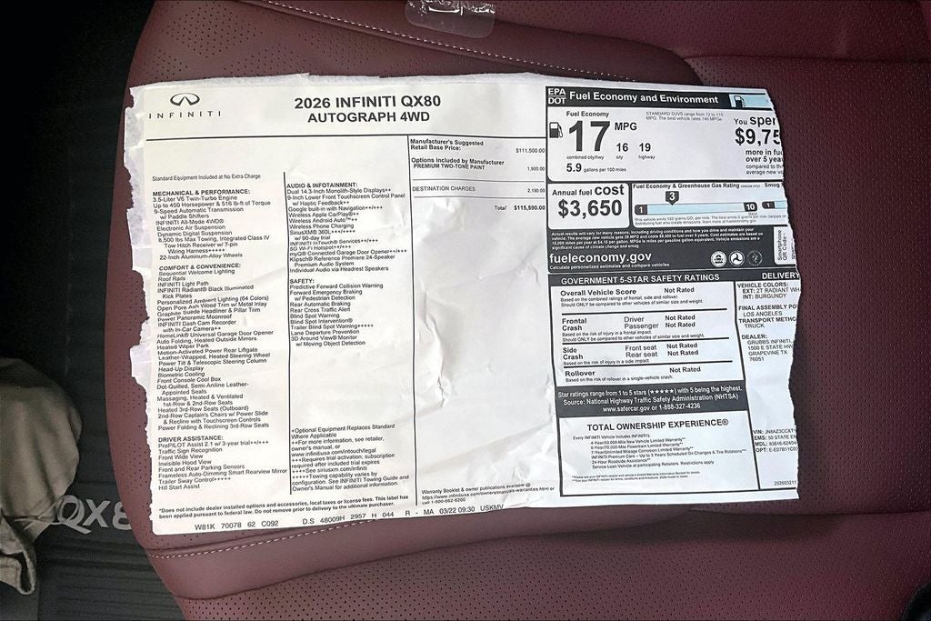 2026 INFINITI QX80 AUTOGRAPH