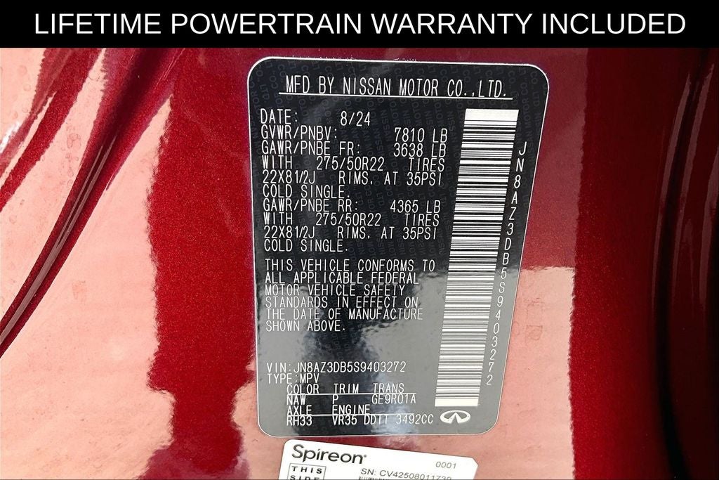 2025 INFINITI QX80 SENSORY