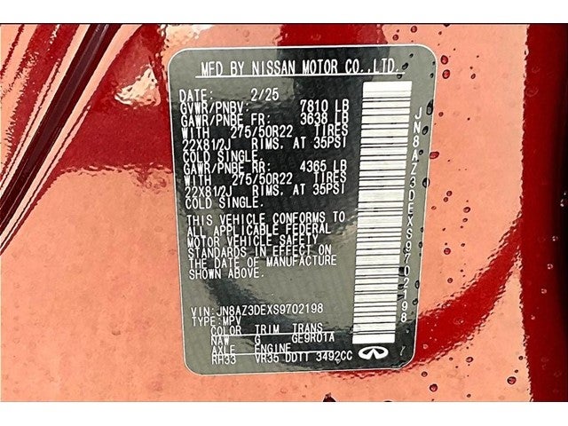 2025 INFINITI QX80 SENSORY