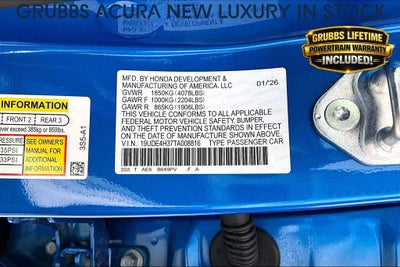 2026 Acura Integra A-Spec Package