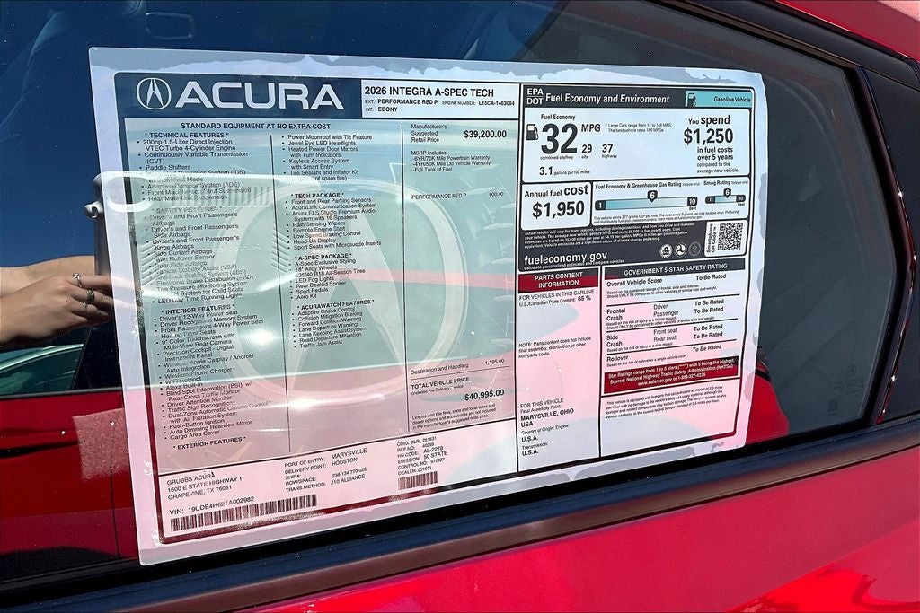 2026 Acura Integra A-Spec Tech Package