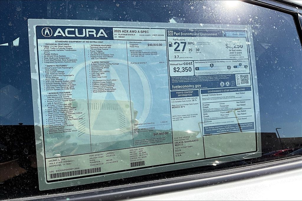 2025 Acura ADX A-Spec Package
