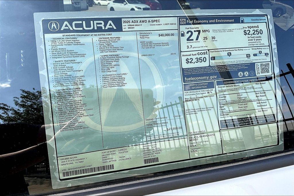 2025 Acura ADX A-Spec Package