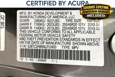 2022 Acura RDX A-Spec Advance Package SH-AWD