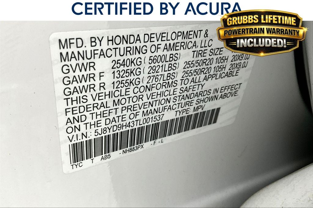 2026 Acura MDX Technology Package