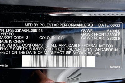 2022 Polestar 2 Long Range Single Motor