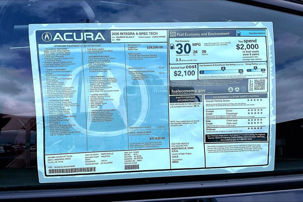 2026 Acura Integra A-Spec Tech Package