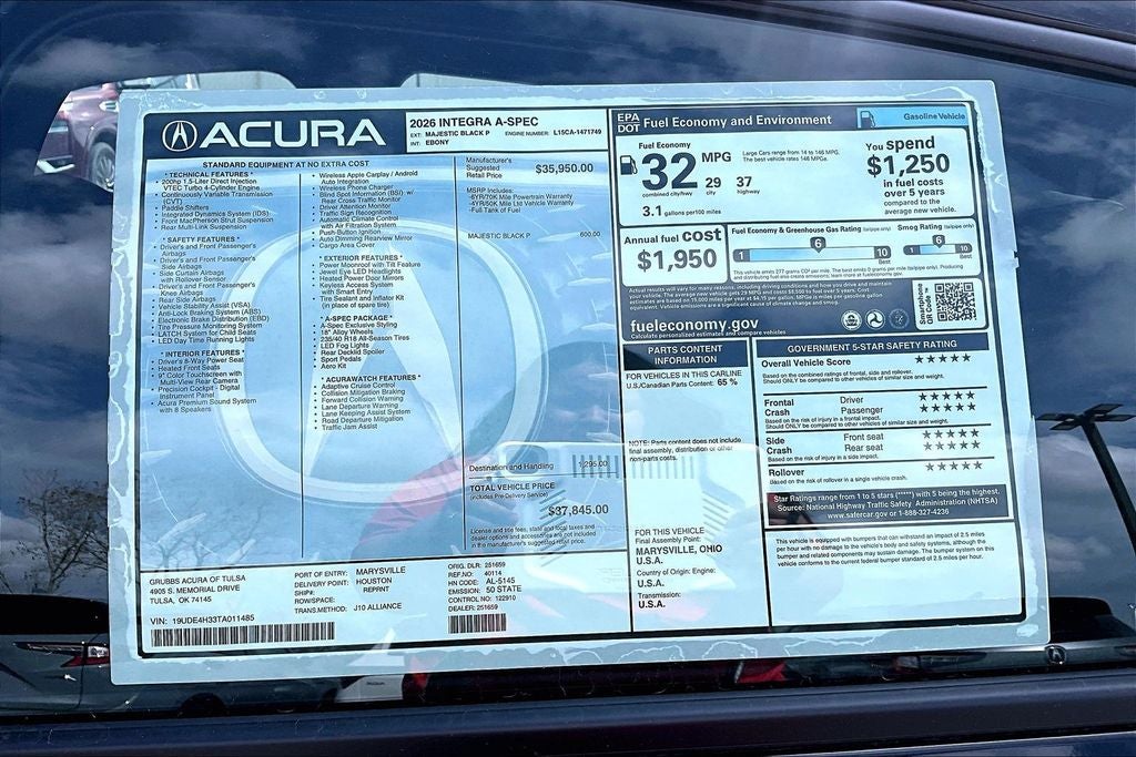 2026 Acura Integra A-Spec Package