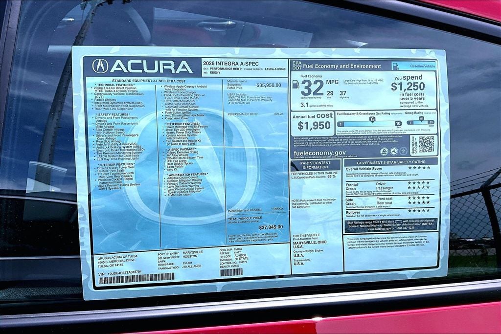 2026 Acura Integra A-Spec Package